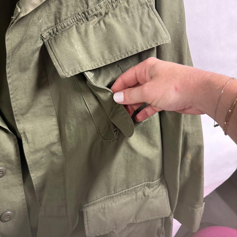 Vintage Khaki Green 60s Military Jacket - Picture 3 of 9